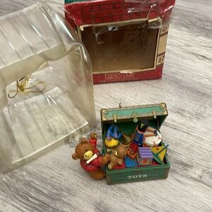 Vintage 1998 Lucy Rigg Enesco Designed Giftware "Toy Chest Keepsake" Ornament
